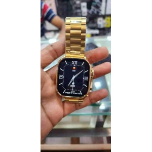 iWatch 8 Ultra with Golden Chain Belt & Ocean Rubber Strap