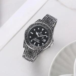 first copy Rolex Watch Oyster Vintage Silver-Black For Men (FIT510)
