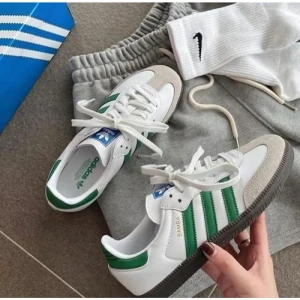 Trendy Adidas Samba White Green Shoes For Men (HS297)